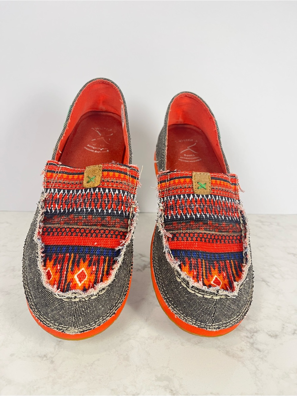 Twisted X Eco . Gray Slip-On Loafers southwestern serape pattern - Picture 2 of 5
